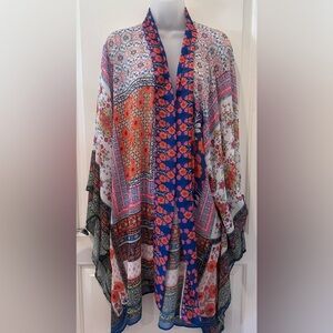 Anthropologie Kimono Womens One Size Floral Boho Lightweight Lounge